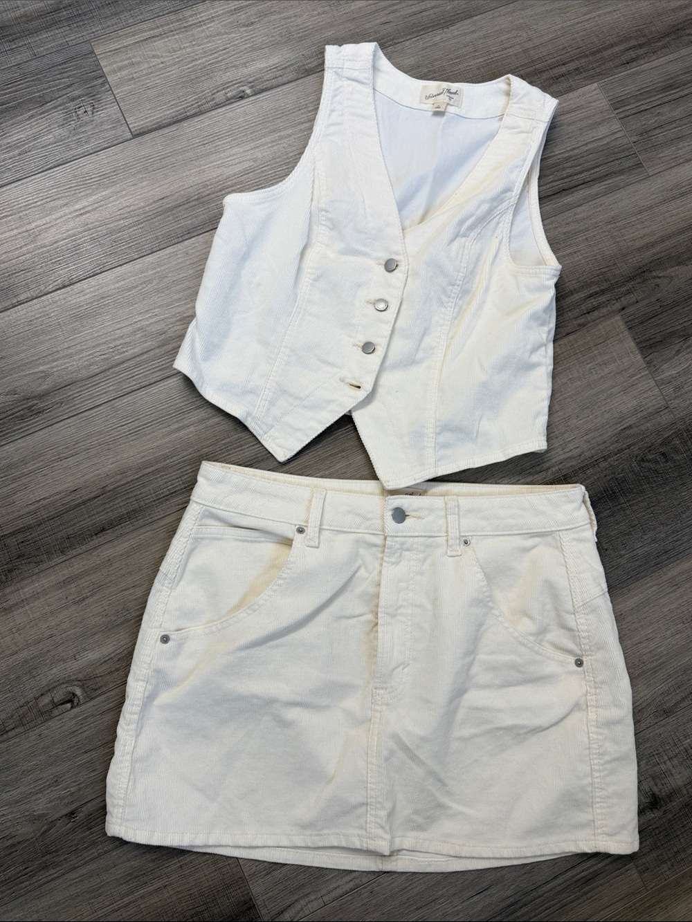 Universal Thread Mini Skirt with Matching Vest Set